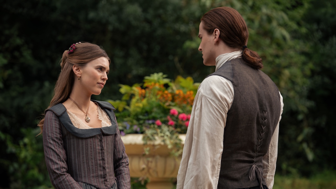 William confessing the truth about his past to Amaranthus in Outlander Season 8x04