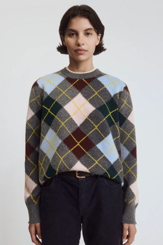 Ava Argyle Crewneck in Multi