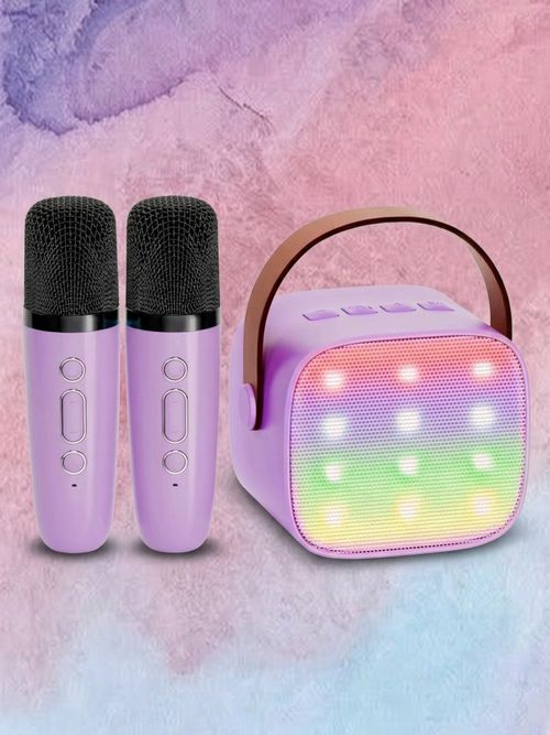 Mini Karaoke Machine With 2 Wireless Microphones