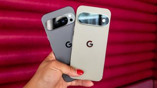 Comparing the grey Google Pixel 10 Pro with the green Google Pixel 11 Pro
