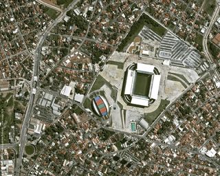 The twin Pléiades satellites of Airbus Defence and Space have captured images of the 12 soccer stadiums in cities across Brazil which will host the 2014 FIFA World Cup tournament.