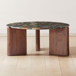 round coffee table with wooden legs