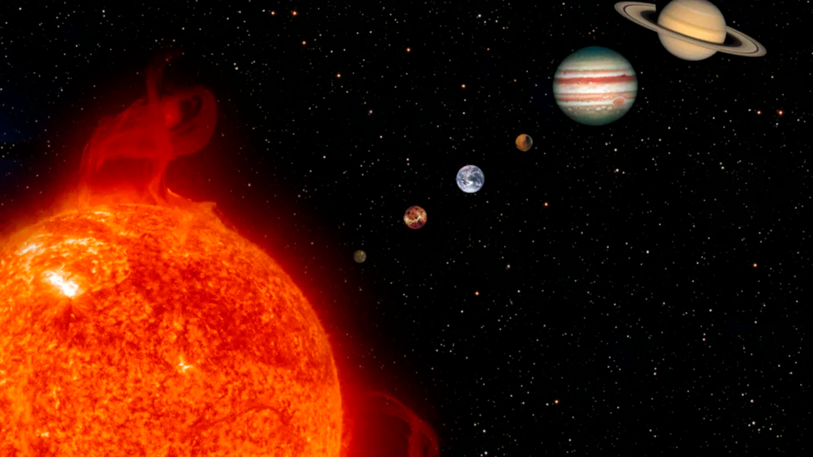 The Solar System - Mercury, Venus, Earth, Mars, Jupiter, Saturn, Uranus, Neptune & Pluto.