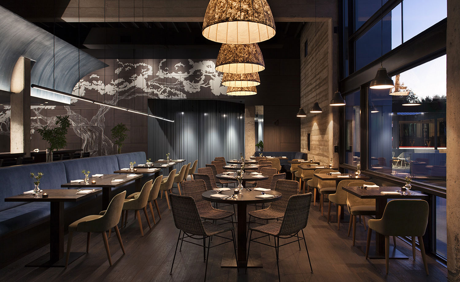 The finished space was inspired by the green hues of a juniper tree