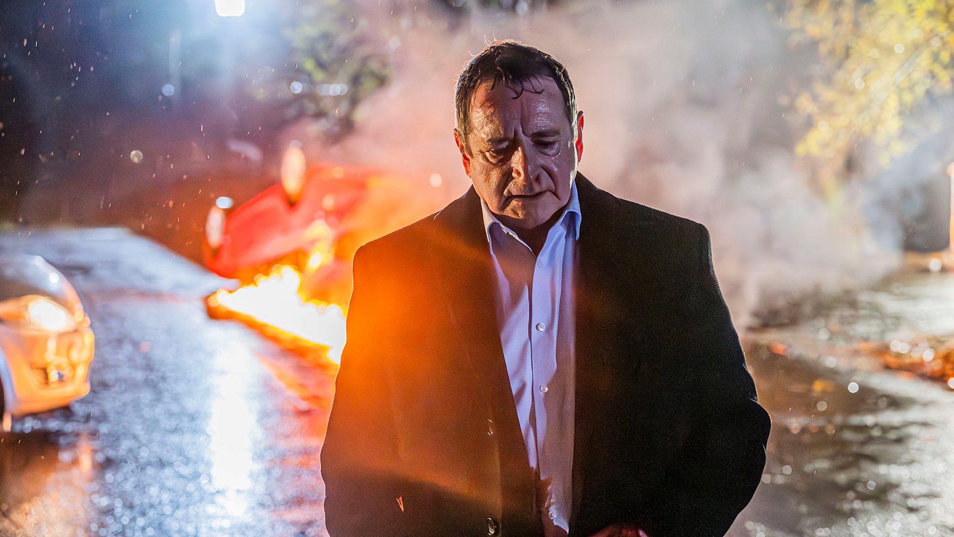 Still from the series finale of River City on BBC