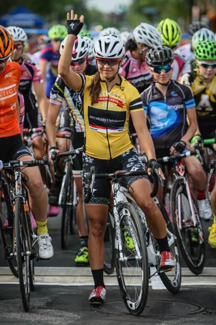 Carmen Small (Specialized-Lululemon) gets introduced on the start line.