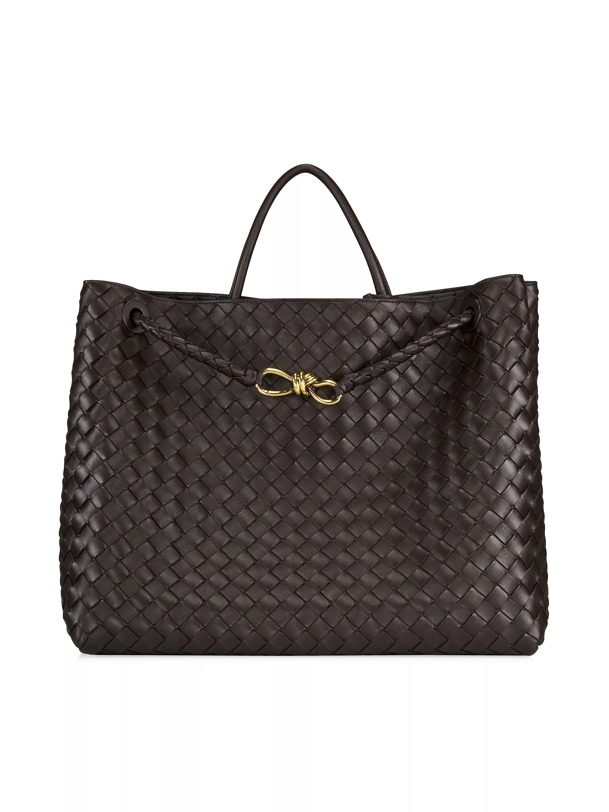 Bottega Veneta, Large Andiamo Intrecciato Leather Top-Handle Bag