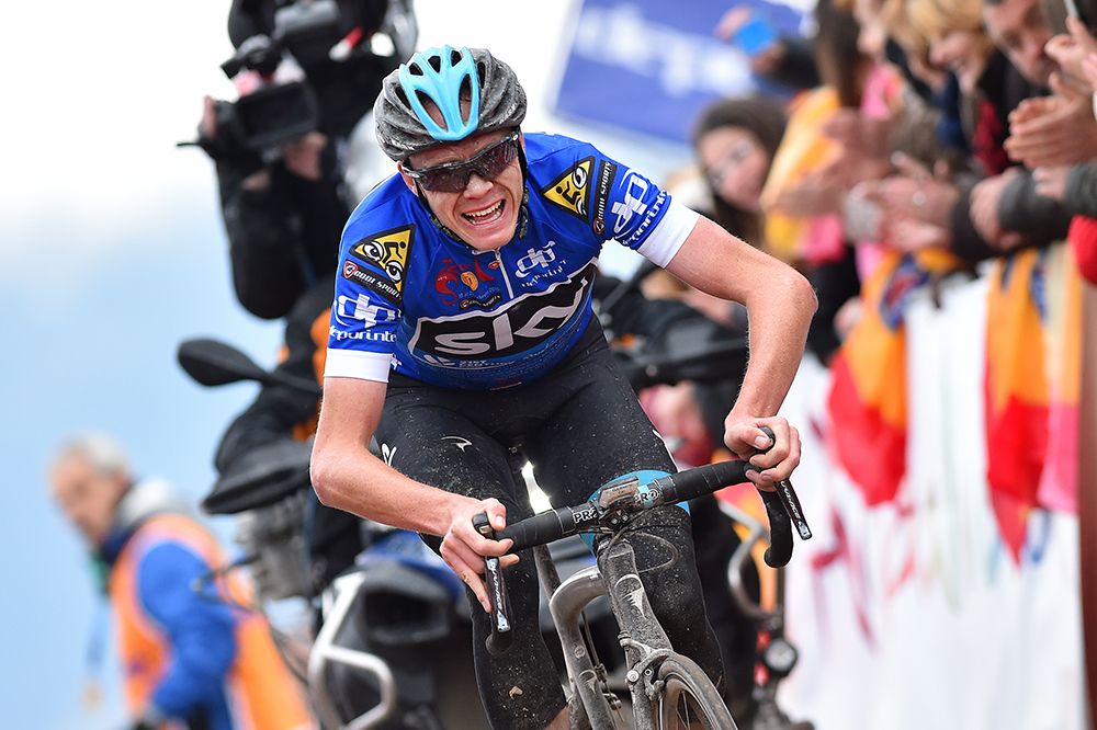 Chris Froome (Sky) wins stage 4 of the Vuelta a Andalucia.
