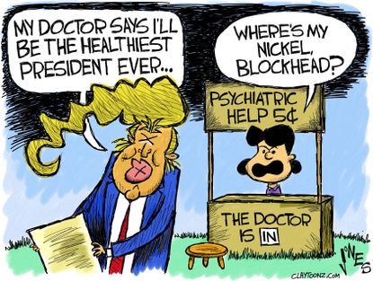 Political cartoon U.S. Donald Trump 2016 election health