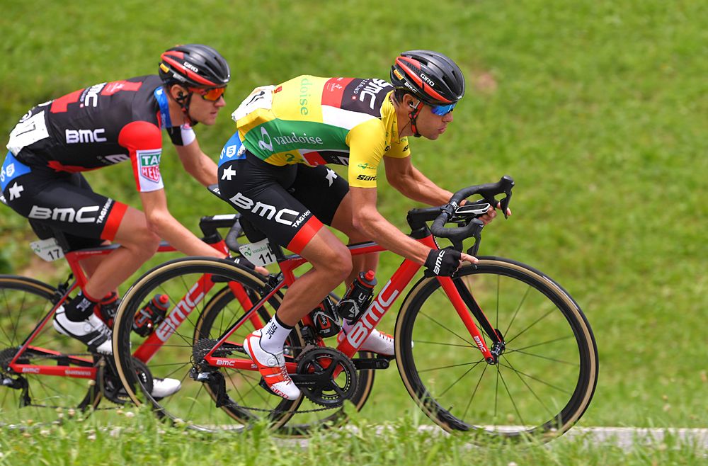 Overall leader Richie Porte (BMC) during stage 7 at Tour de Suisse