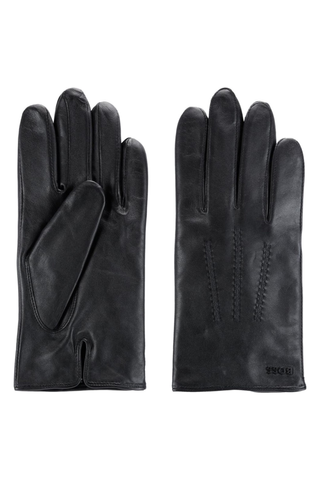 Boss Hainz wool-lined leather gloves