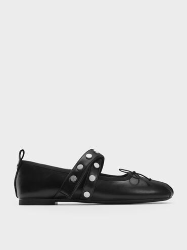 Gael Studded Crossover-Strap Bow Mary Janes
