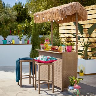 Tiki style bar from George Home in garden