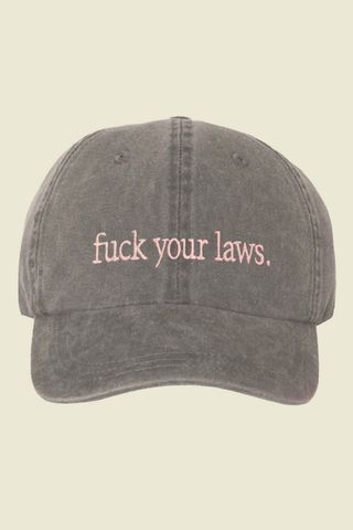 Harper Wilde, Fuck Your Laws Cap in Stonewashed Black