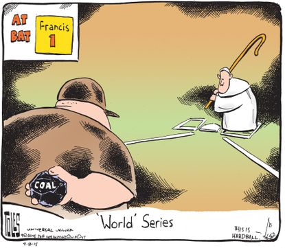 Editorial cartoon U.S. Pope Francis World Series