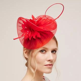 Red headband with elaborate detailing 