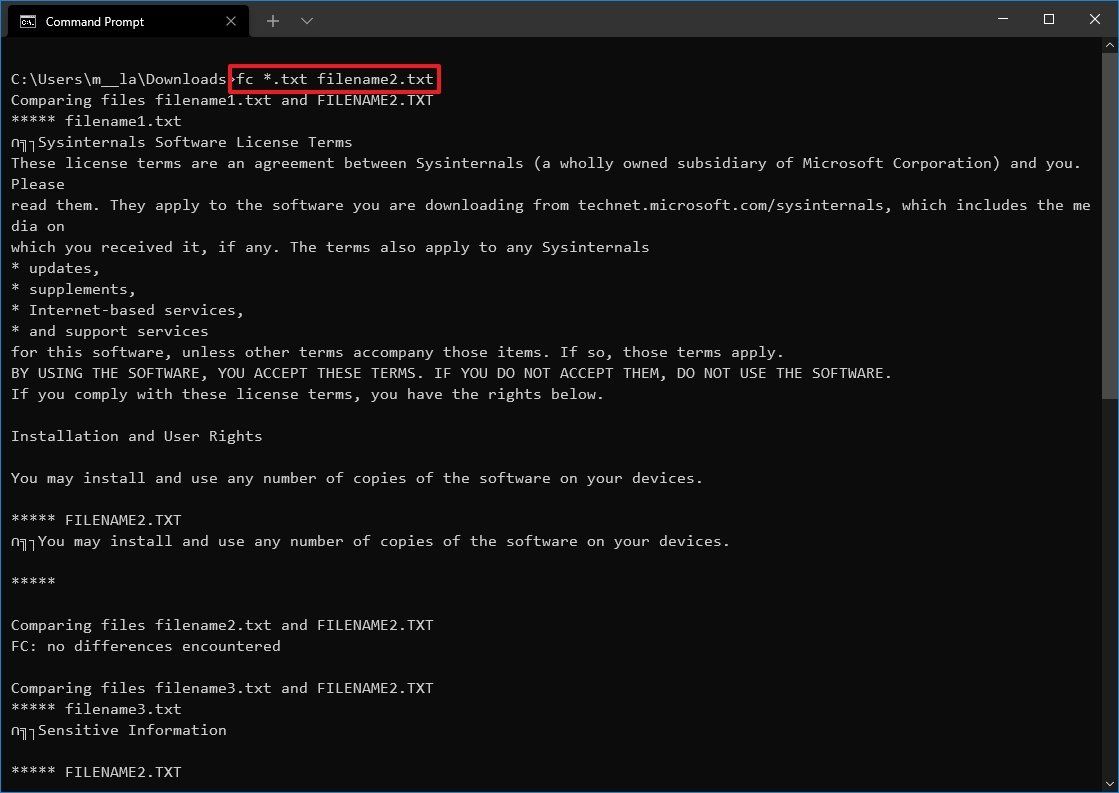 How To Compare Two Files With Command Prompt On Windows 10 | Windows ...