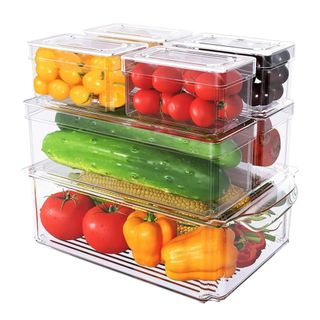 Stackable clear fridge organizers 