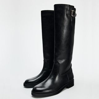 Zara Buckle Knee High Boots