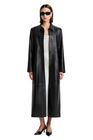 Nour Hammour gotham Sleek Leather Coat