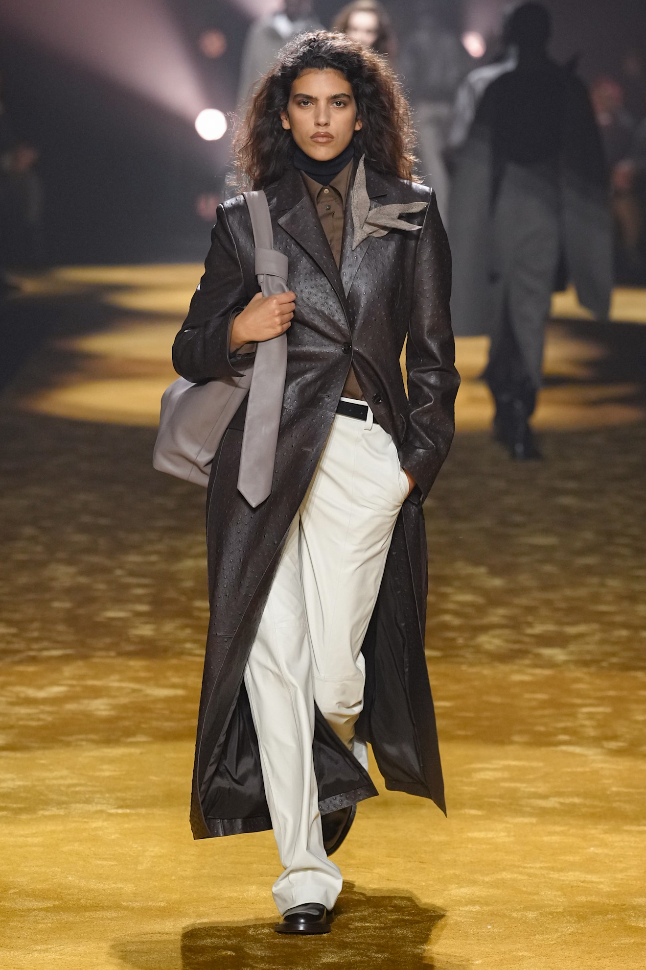 Model walks the Hugo Boss autumn/winter 2026 runway.