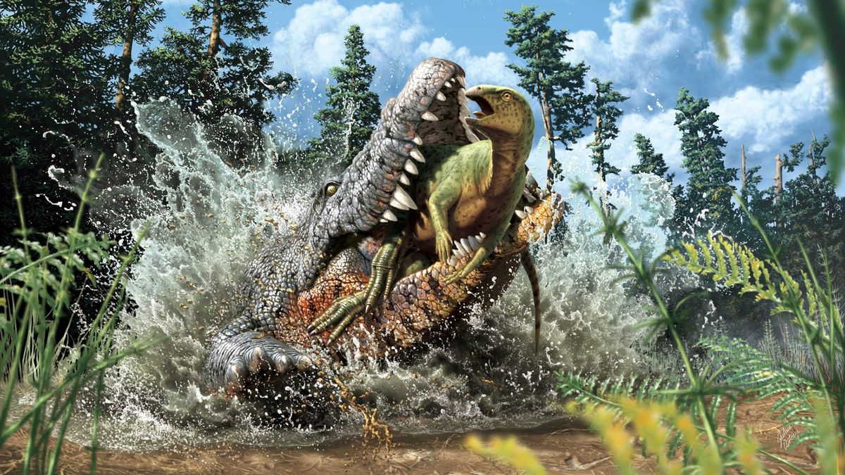 „Killer“ kriedový krokodýl jedol dinosaura ako posledné jedlo