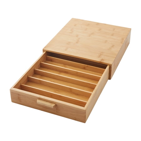 Better Homes & Gardens 25 Capacity 3" H Bamboo K-Cup and Beverage Organizer, Natural, Made for Kitchen Organization and Accessibility