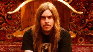 Opeth’s Mikael Akerfeldt posing for a photograph in 2005