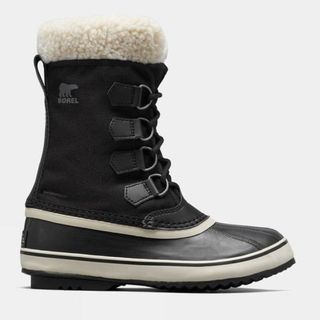 Sorel black snow boots with shearling lining