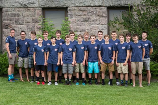 The campers and coaches of the 2014 USA Cycling Talent ID camp in Helena, Motana.