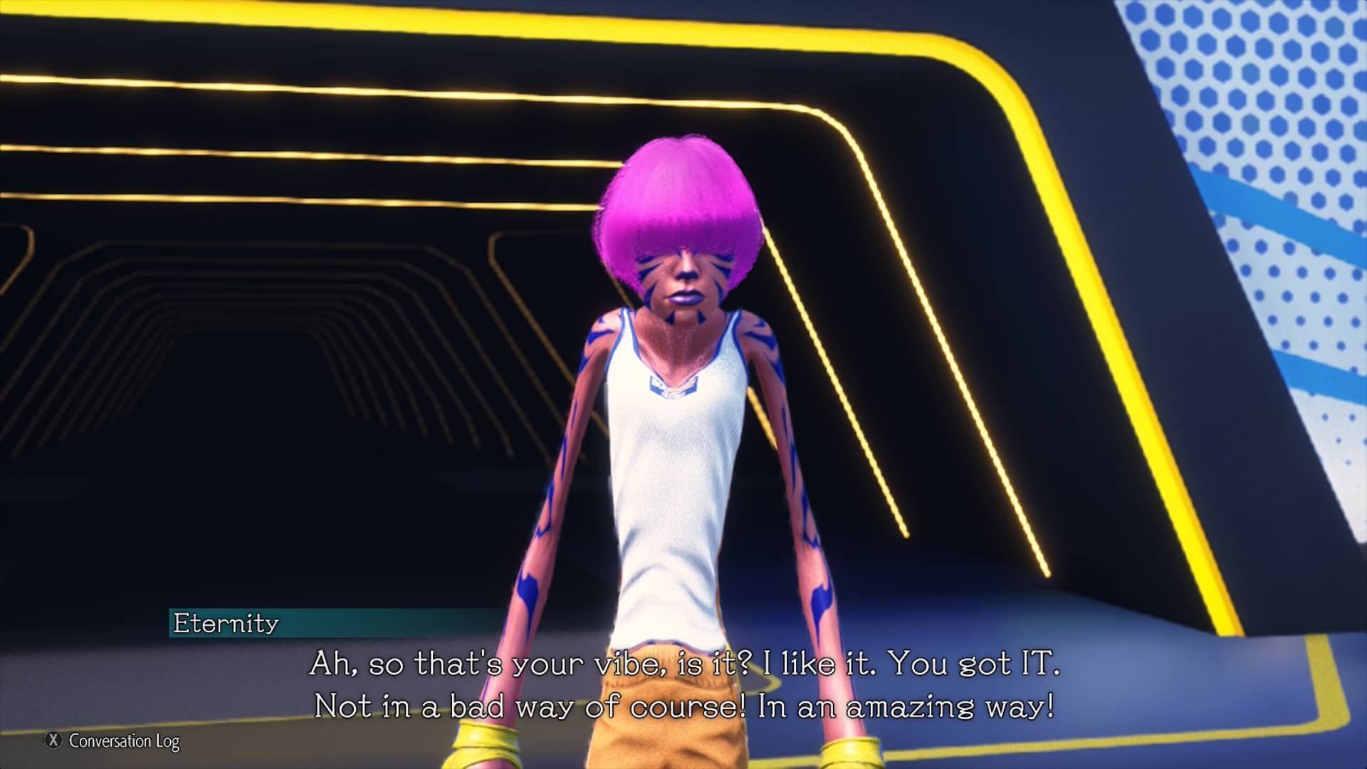 Street Fighter 6 screenshot of a fighter with pink hair and a skinny physique on Switch 2