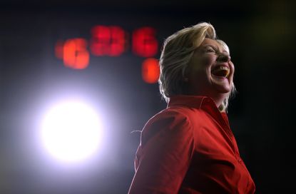 Hillary Clinton at a campaign rally