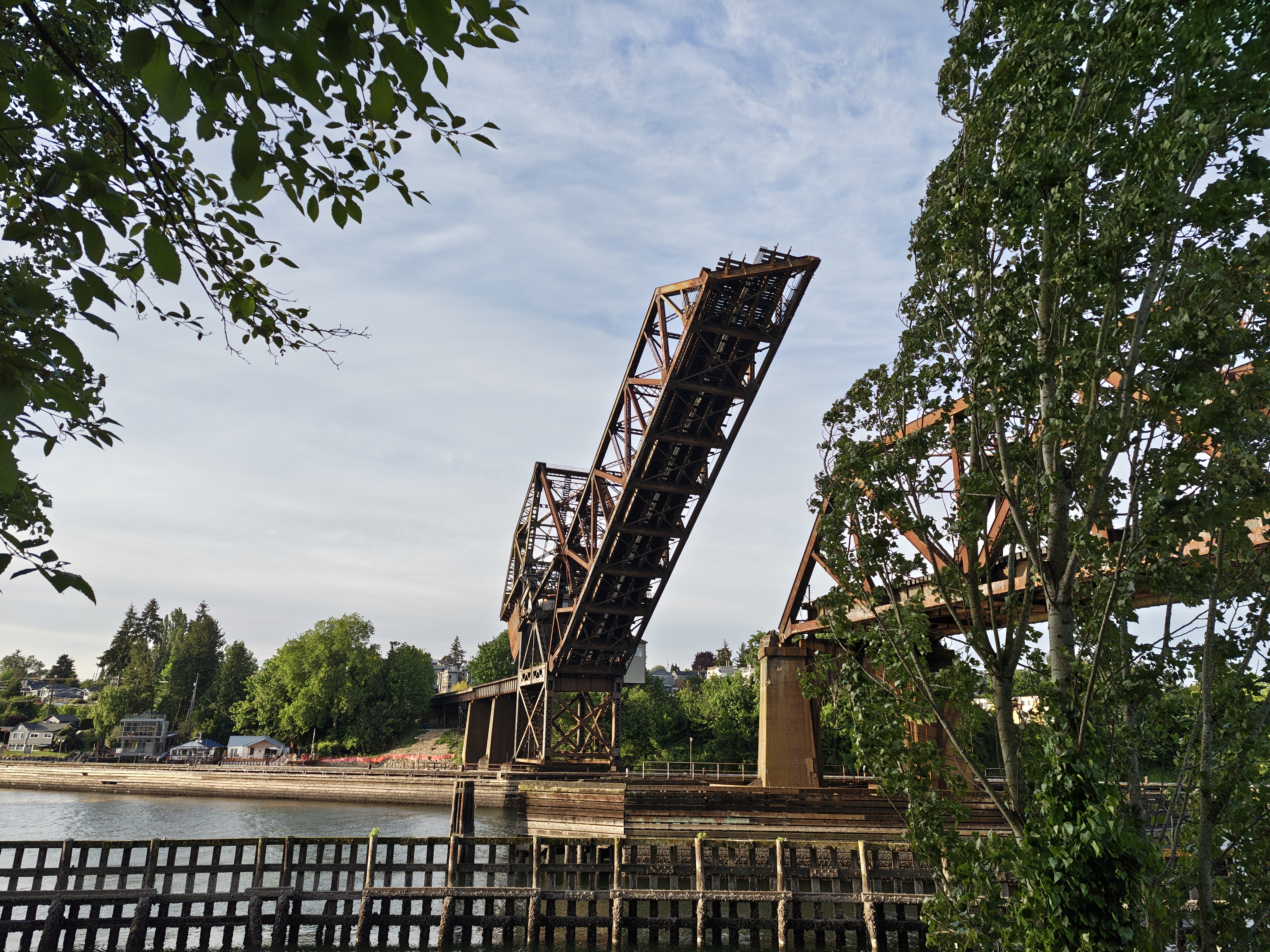 A raised metallic bridge