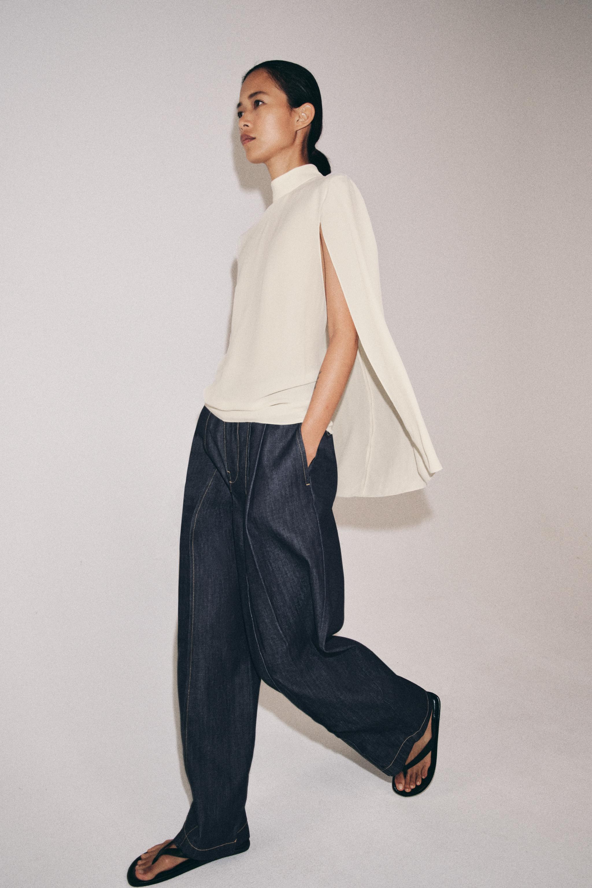 Zw Collection Cape Shirt With Vents