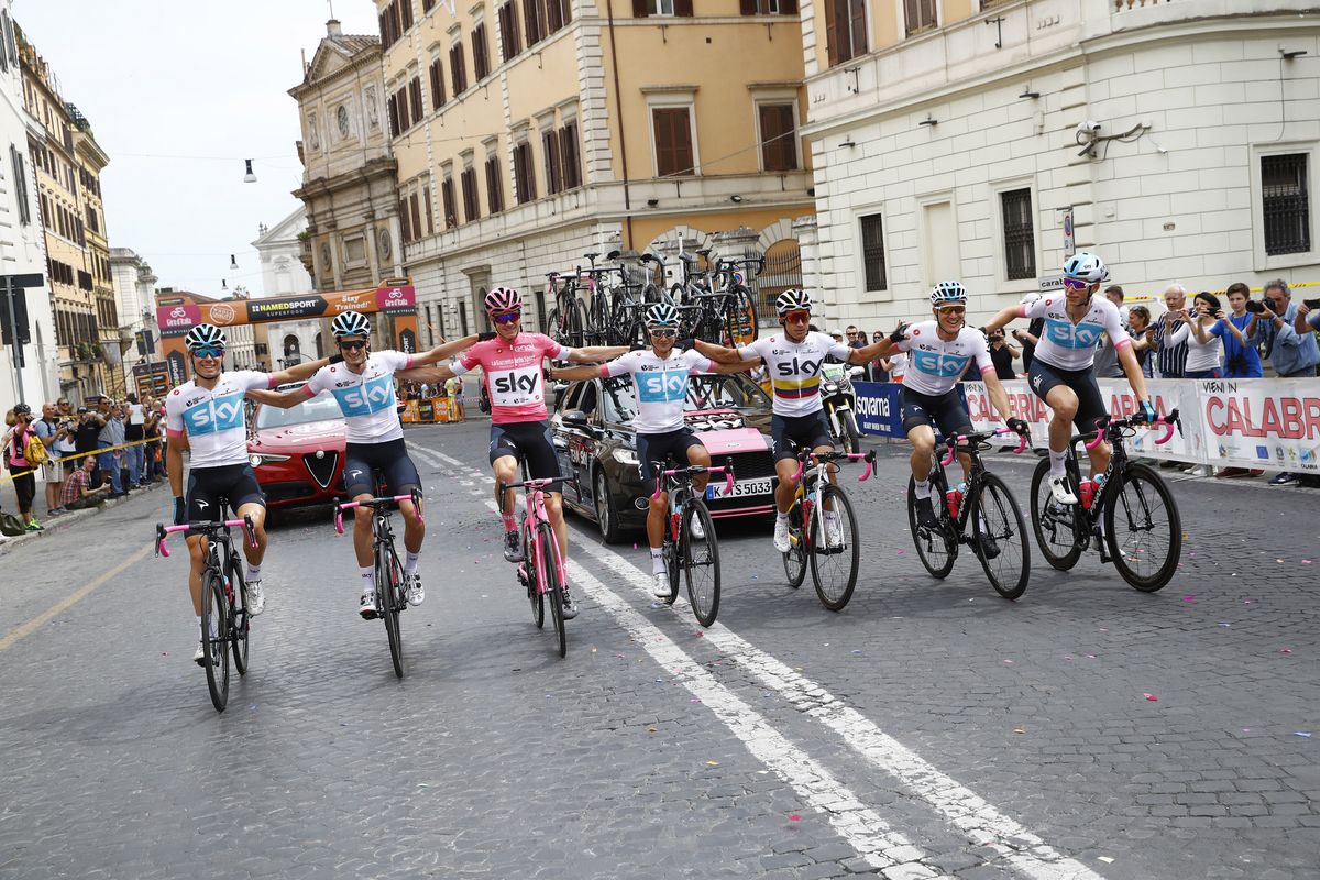 Team Sky celebrate a Giro d'Italia victory (tbd)