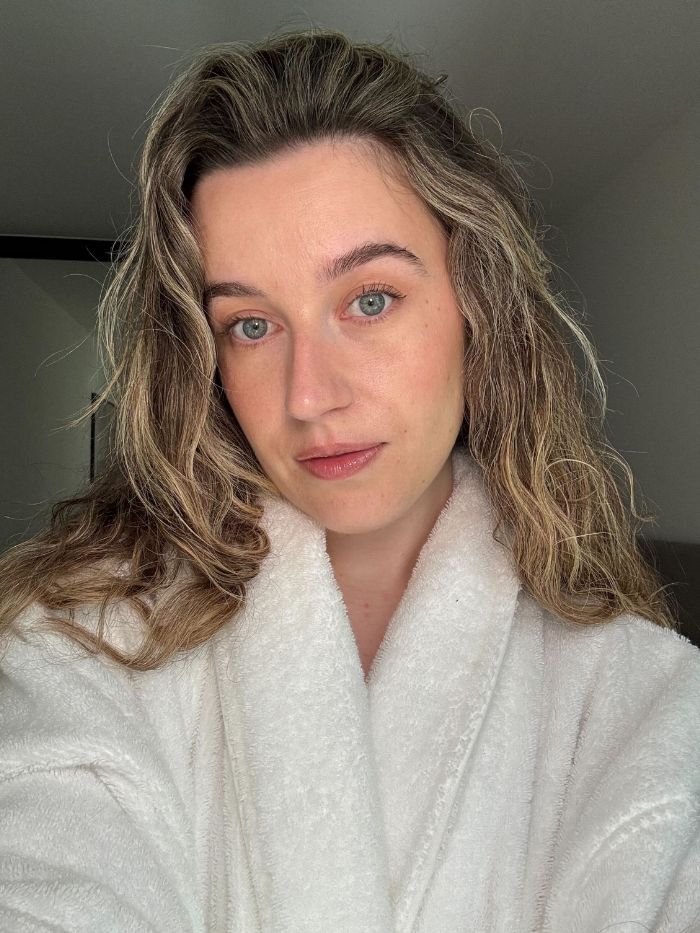 Deputy beauty editor Grace Lindsay testing the Chanel cream bronzer