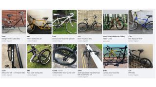 Where to buy a bike: A screenshot of Facebook marketplace with a collection of second-hand bikes for sale
