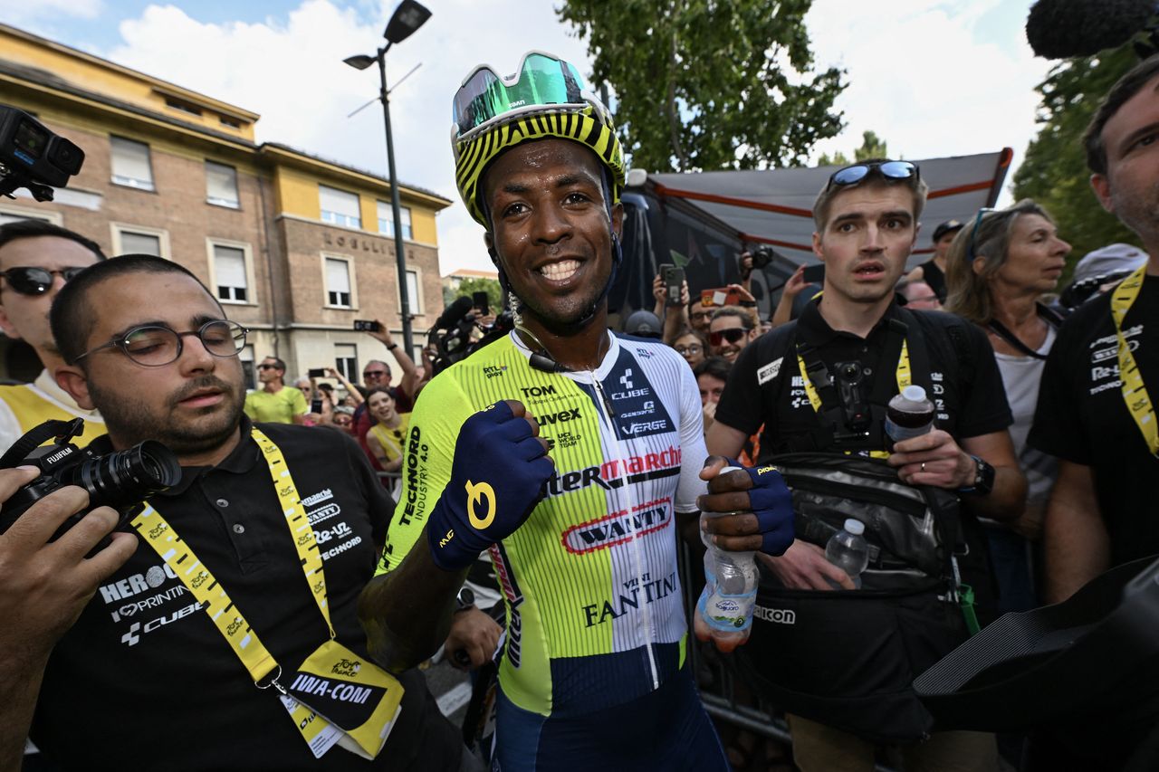 Biniam Girmay after stage three of the Tour de France