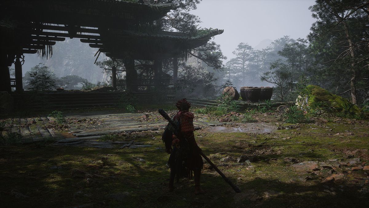 A screenshot from Black Myth: Wukong showcasing the use of optimised graphics settings