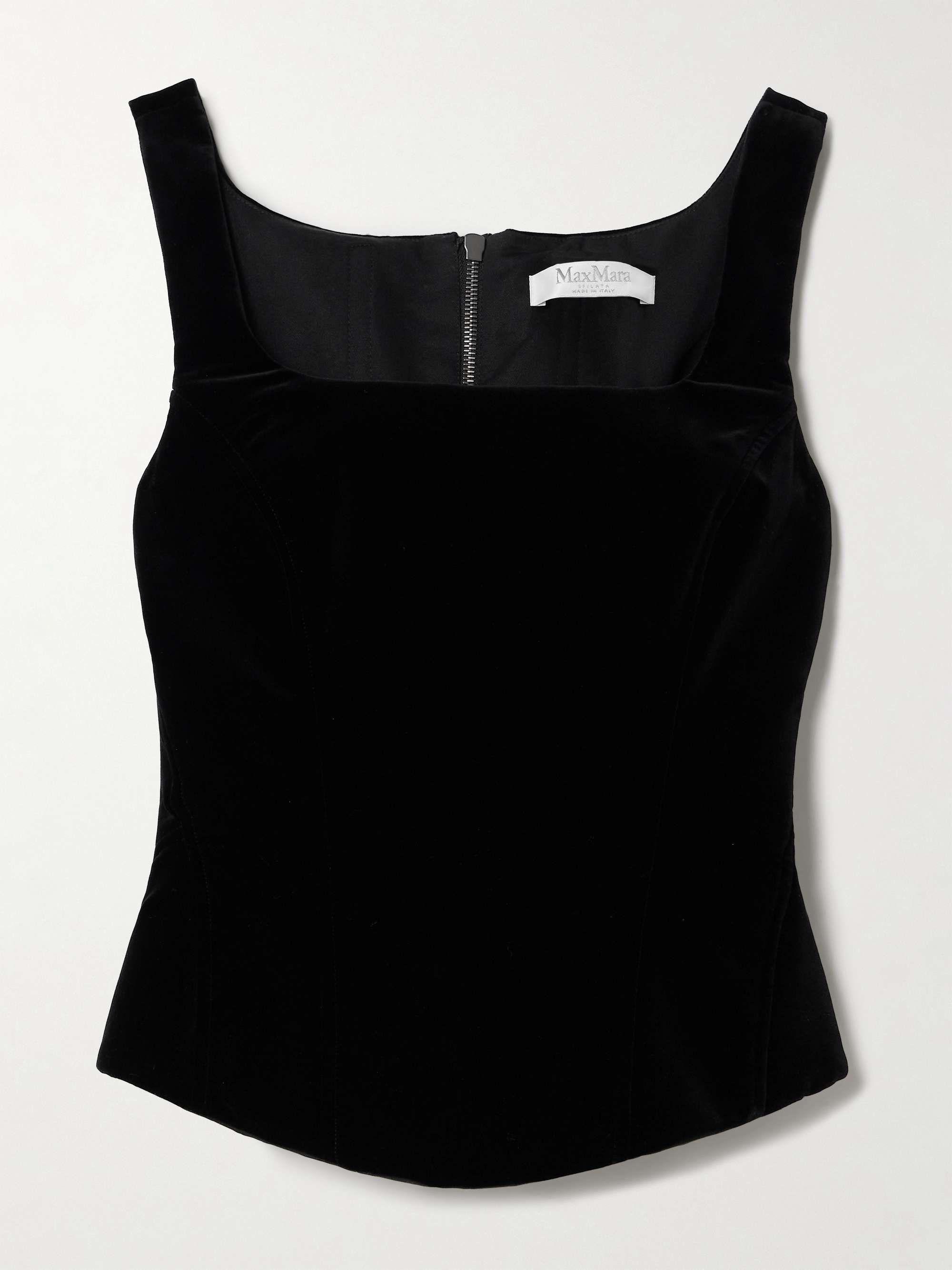 Stretch-Cotton Velvet Bustier