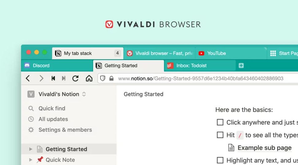 Vivaldi Two-Level Tab Stacks