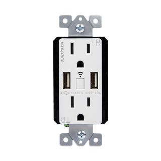 TOPGREENER Smart Wi-Fi In-Wall Tamper Resistant Dual USB Charger Outlet TGWF215U2AM