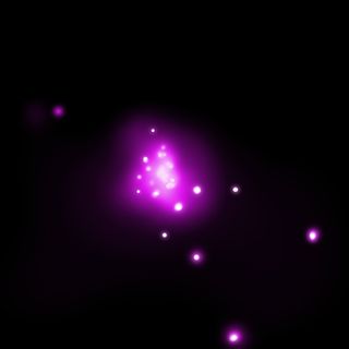 The globular cluster NGC 6388 shines purple in this X-ray view from NASA's Chandra X-Ray Observatory.