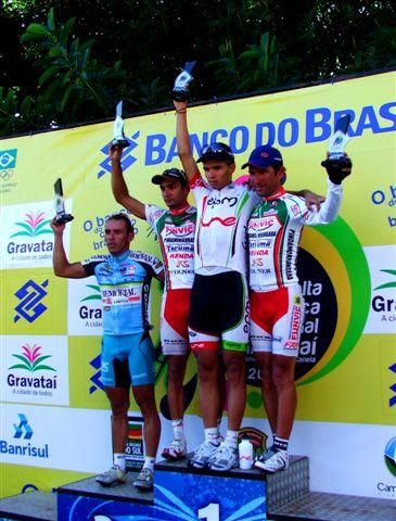 The stage one podium