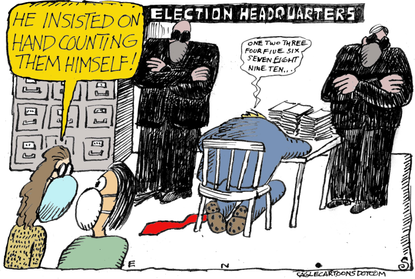 Political Cartoon U.S. Trump election fraud