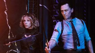 Sophia Di Martino and Tom Hiddleston in Loki