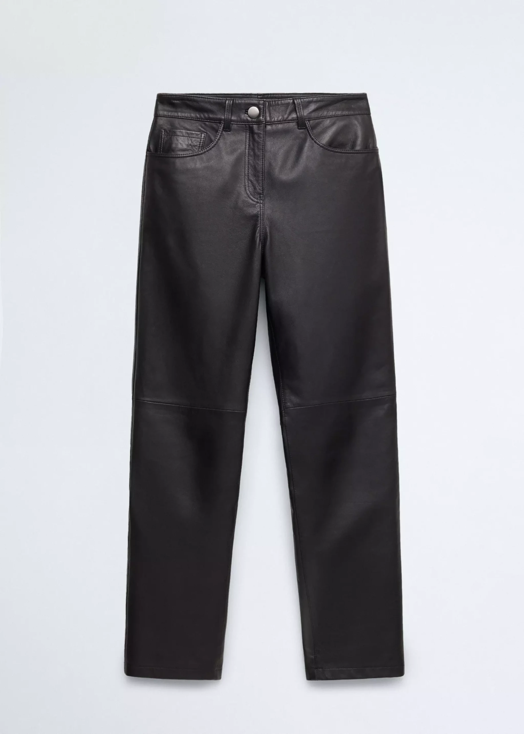 Straight-Fit Leather Trousers - Women | Mango United Kingdom