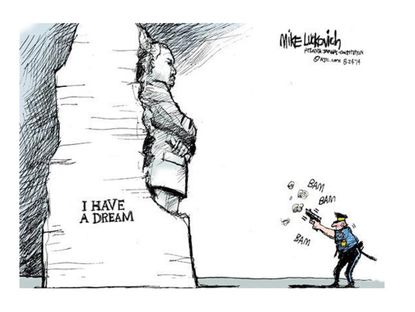 Editorial cartoon U.S. MLK Ferguson