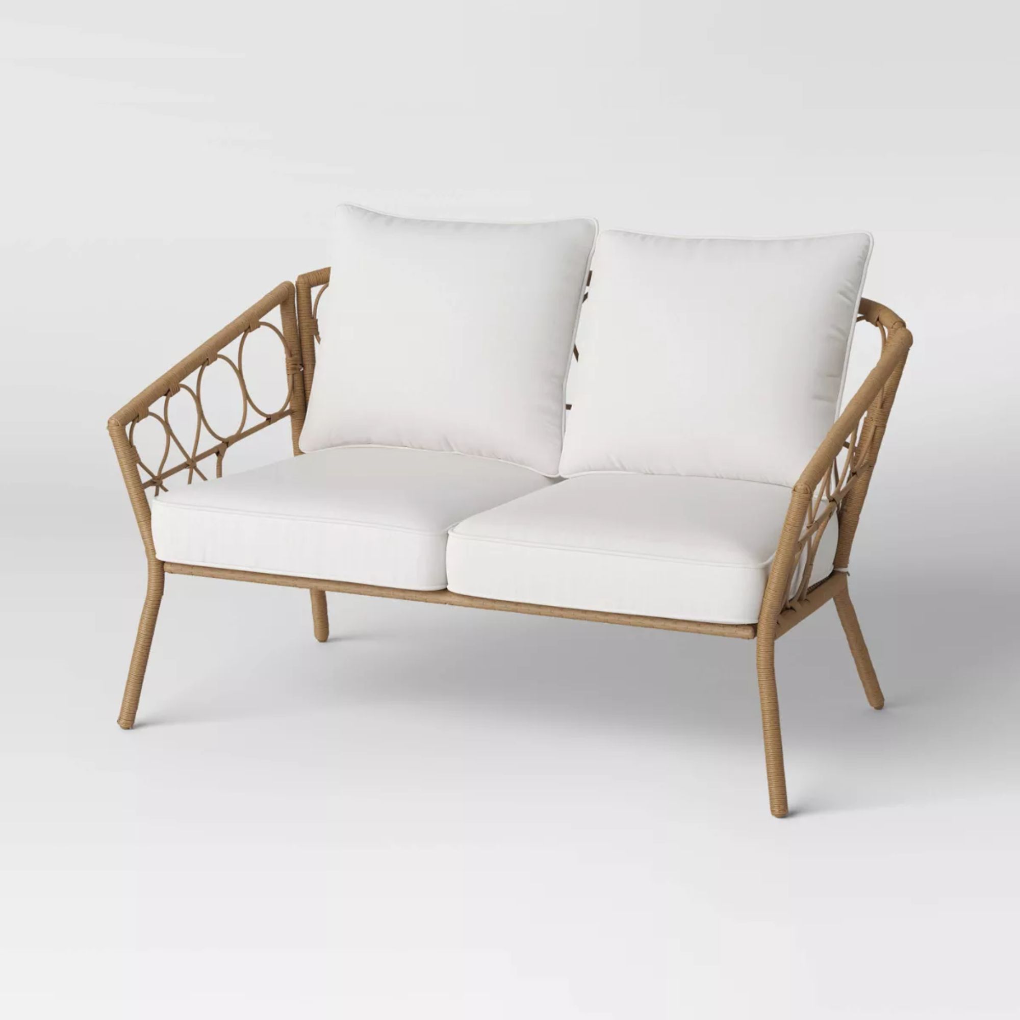 Britanna Patio Loveseat Arm Chair Light Brown