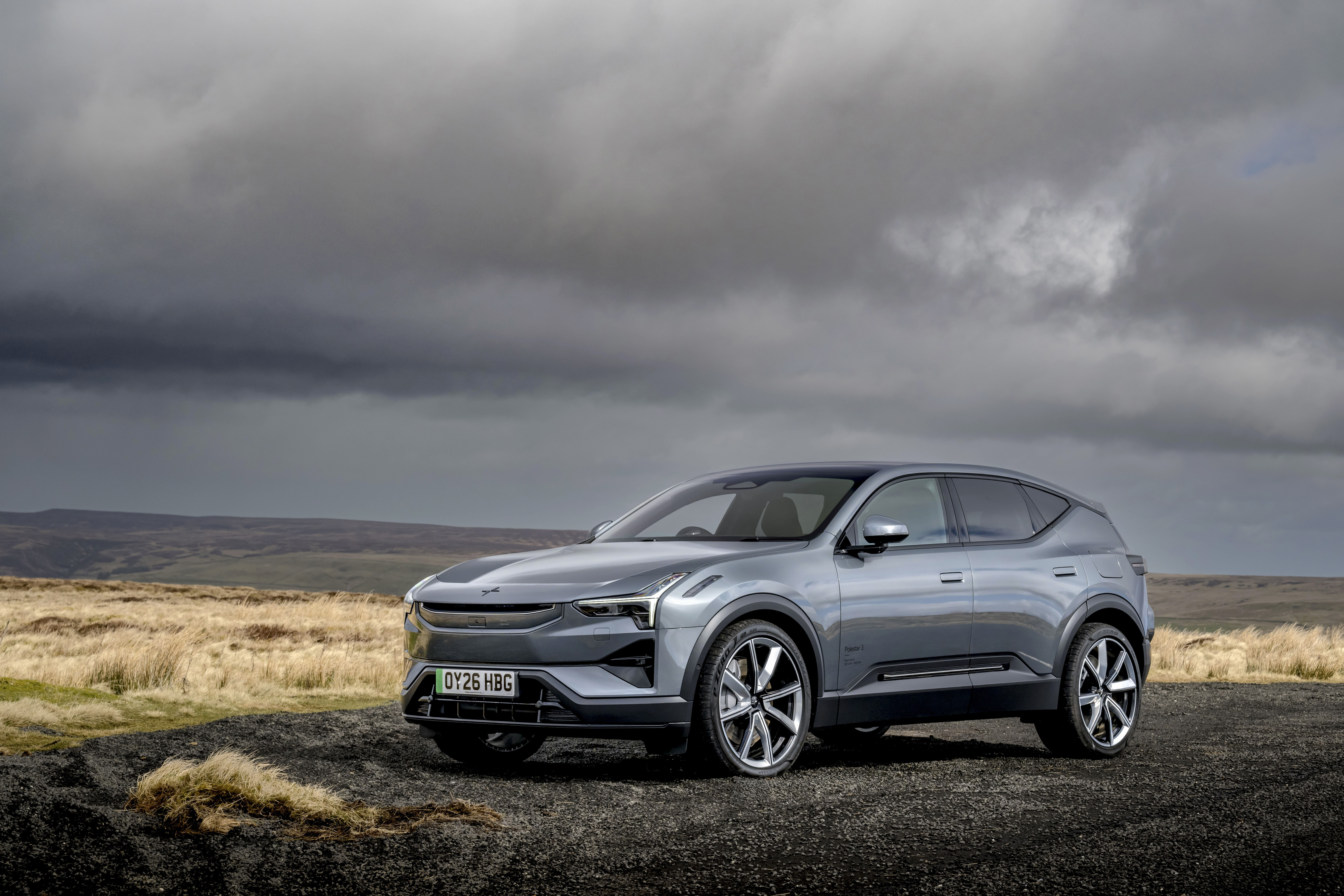 The Polestar 3. Svelte Swedish style photographed in Northumbrian countryside
